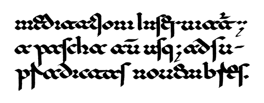 Lombardic-Beneventan script from the 11th century.