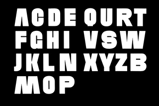 H. E. Meier, typeface designed specifically to be embossed on the metallic parts of a belt.