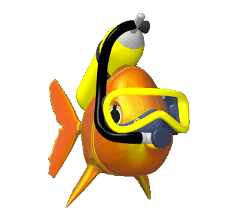 un poisson avec un masque de plongé