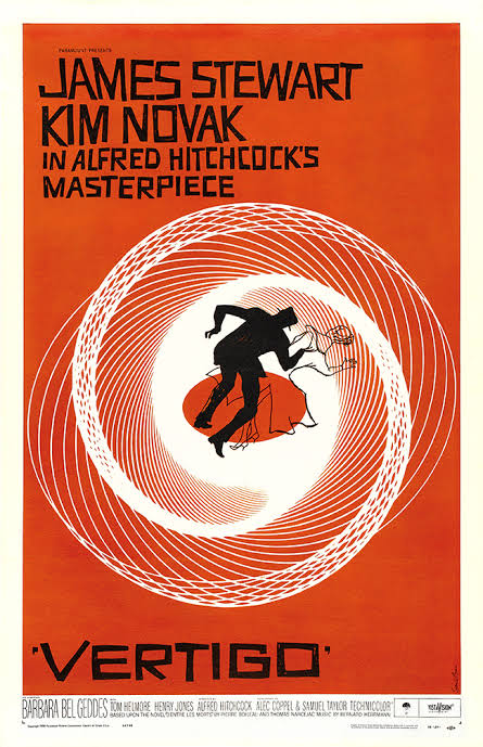Affiche pour le film Vertigo réalisée par Saul Bass
