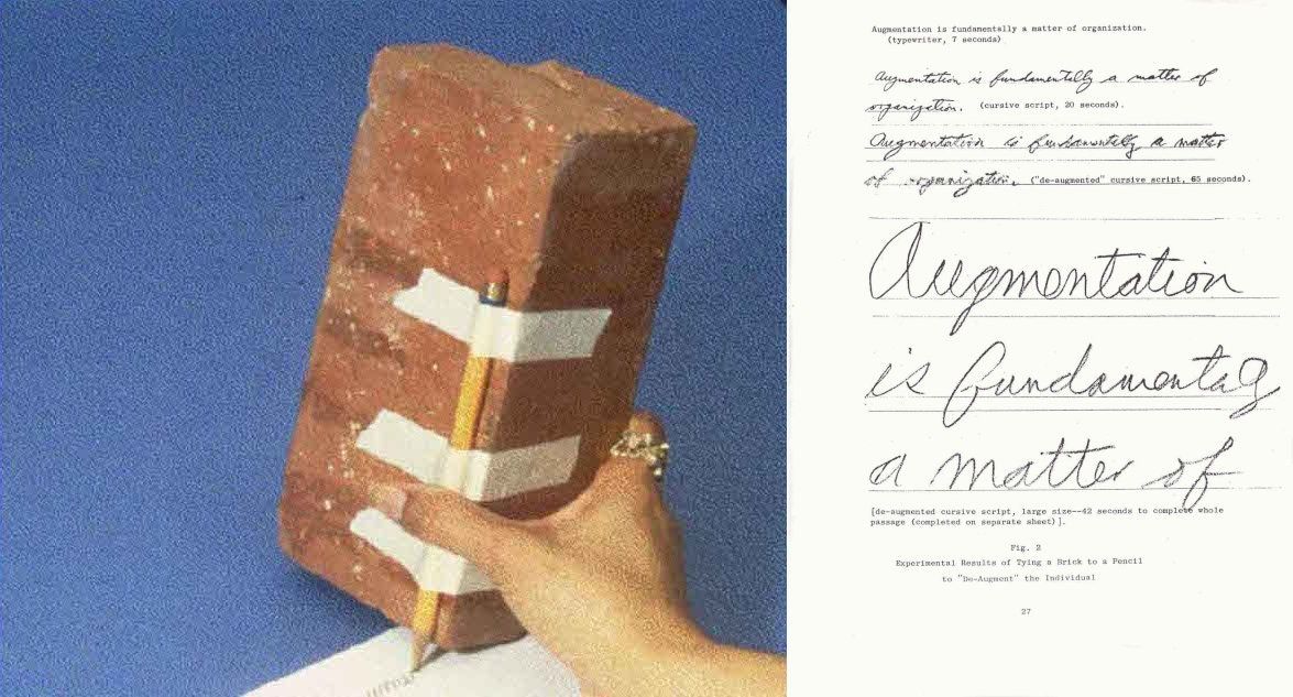 Douglas Engelbart pencil tappered to a brick